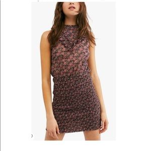 Free people your favorite mini dress in a floral pattern with ribbed bot…